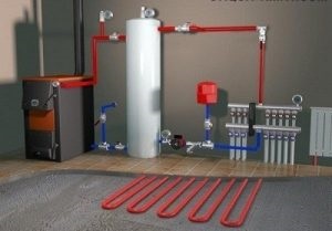 Kombinált radiátor fűtés és padló alatti kapcsolási rajz
