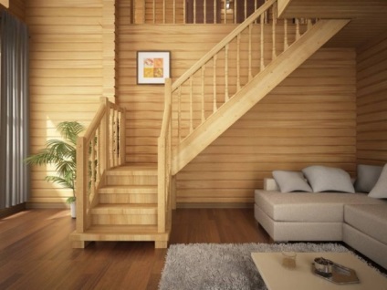 Scari pentru o casa de tara privata si vile de lemn, metal, scari din beton Fotografie