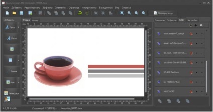 Carte de vizită Mojosoft mx - program pentru crearea cărților de vizită