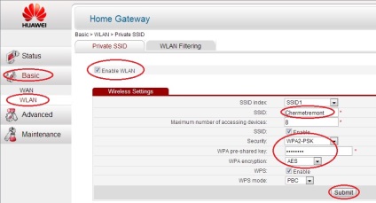 Configurarea modemului huawei hg532e pentru wi-fi de către flyfly