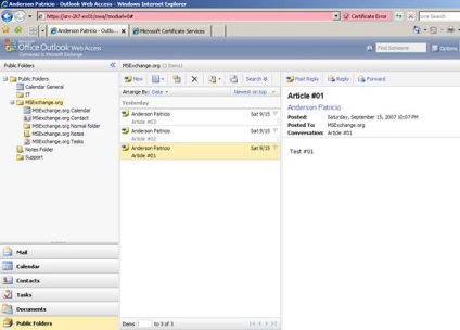 Noile caracteristici de acces web pentru Exchange 2007 sp1