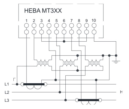 Interogarea și schema de conectare a contorului electric nt mt 324