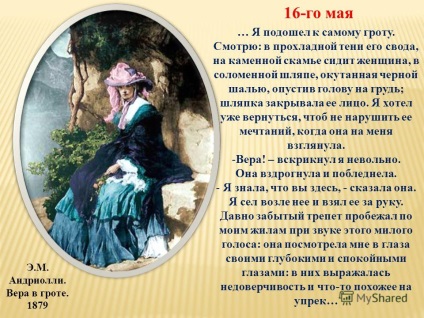 Prezentare pe revista Pechorin - ca mijloc de auto-dezvăluire a personajului său - Printesa Meri -