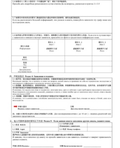 Exemplu de completare a unui formular de cerere de viză pentru China (eșantion 2017)