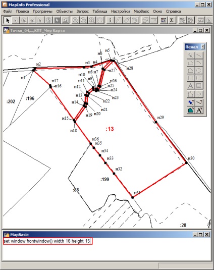 Imagine rastică a desenului și a catalogului în mapinfo