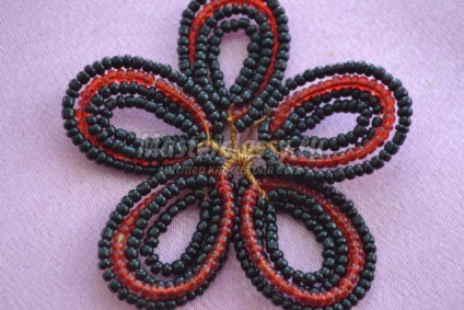 Panglică elastică pentru păr din margele roșii și negre