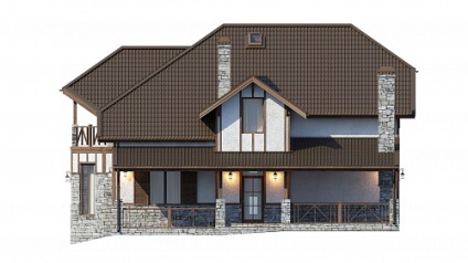 Proiectul S-237 al unei case pe două nivele, cu o structură semi-timbră, pentru o familie de trei până la cinci persoane s-237