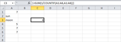 300 Exemple prin calcularea valorilor unice prin excel