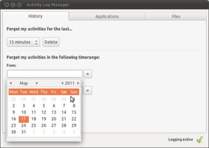 Managerul jurnalului de activități șterge istoricul zeitgeist și ascunde fișierele din afișarea în liniuță
