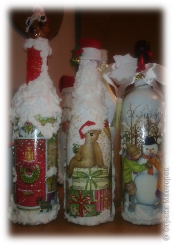 Decoupage Bottle (New Year), az ország mesterek