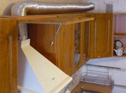 Hullámos cső a kipufogó elrendezése konyha szellőzőcsövekben Portál