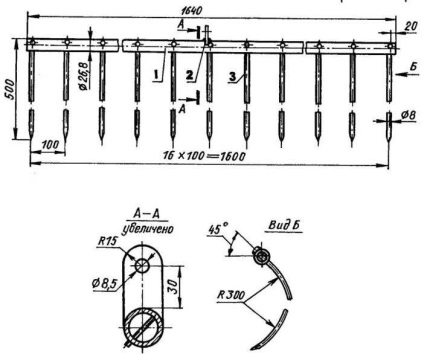 Rake cu roți, model-constructor