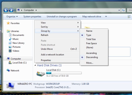 Cum se adaugă un folder în Windows 7 ca în Windows 8