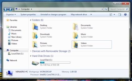 Cum se adaugă un folder în Windows 7 ca în Windows 8