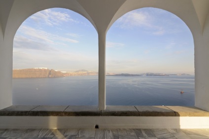 Hogyan készítsünk fehér beltéri nem unalmas villa Santorini