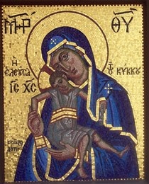 A ciprusi ikon a Szűzanya, hogy imádkozzunk, suttogó