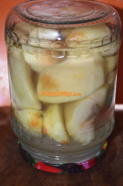 Kompót apróra vágott almát a téli - egy egyszerű recept a fotó