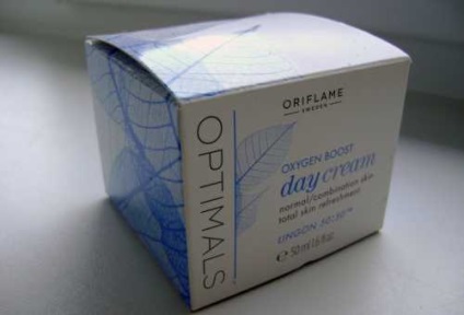 Cream Oriflame optimals oxigén lökést a normális napi