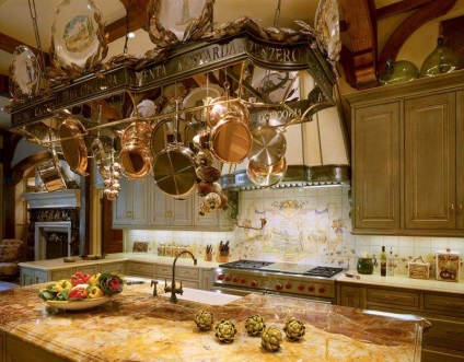 Bucătărie în exemple de stil rococo și design corect