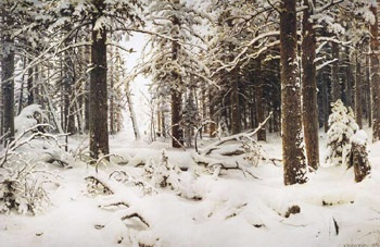 Forest természet festmény Ivan Shishkin