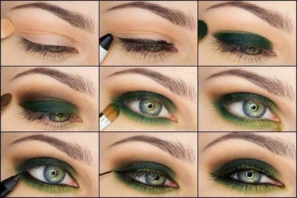 Machiaj pentru sfaturi pentru ochii verzi, make-up de seară și instrucțiuni pas cu pas pentru lumină și gri-verde