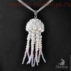 Clasa de masterat pe pandantivul de beadwork - meduze