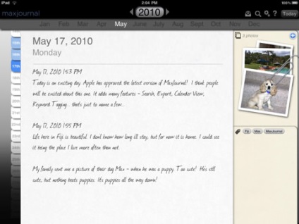 Maxjournal iPad - felülvizsgálja a programot-napló