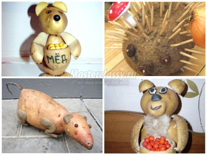 Bear din cartofi fotografii - meșteșuguri articole de legume de mână cu instrucțiuni de fotografie