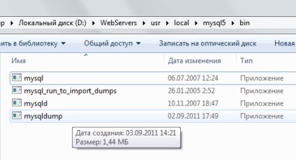 Descărcați Mysqldump, lucrați cu mysqldump, exemple