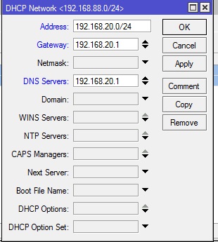 Създаване MikroTik, да промените стандартните IP IPTV RouterOS вер