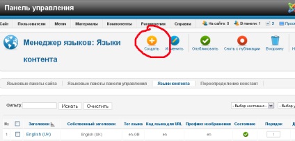 Configurarea multilingvismului în joomla 2