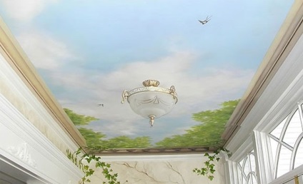 Stretch tavan în stil Provence, design stil Provence - stil de țară franceză în casa ta