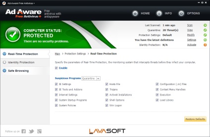 Privire de ansamblu asupra antivirusului gratuit ad-aware 10