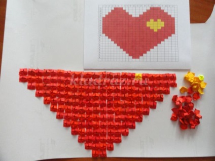 Panno inima în tehnica origami