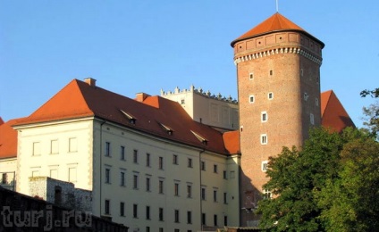 Lengyelország, Krakkó, Wawel Castle királyi rezidencia, a katedrális és a sárkány, okádó lángok