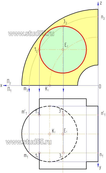 Soluția pas-cu-pas a problemei 10 - intersecția unui torus circular și a unui cilindru