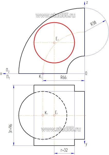 Soluția pas-cu-pas a problemei 10 - intersecția unui torus circular și a unui cilindru