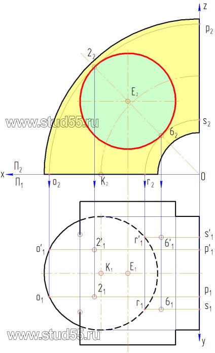 Soluția pas-cu-pas a problemei 10 - intersecția unui torus circular și a unui cilindru