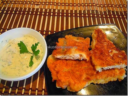 Peștele de merluciu în fotografia cu aluat, este gustos să gătești singur