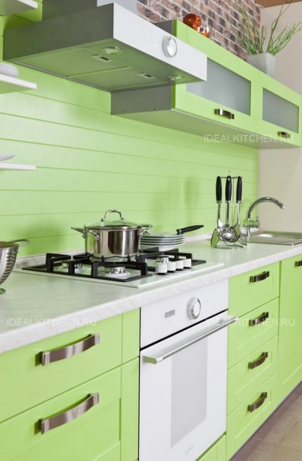 Bucătărie verde deschisă - seturi de fotografii, idei, sfaturi de design