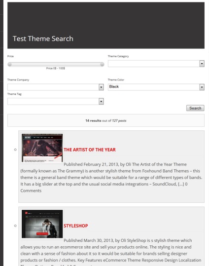 Creați o căutare avansată pe site-ul wordpress pentru taxonomie și metadate
