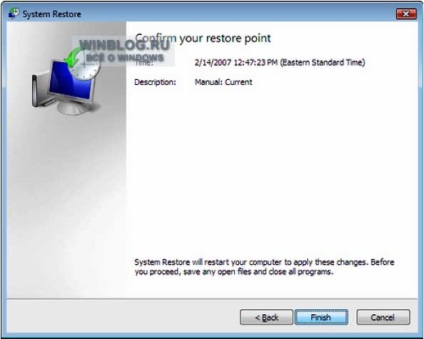 Crearea punctelor de control și restaurarea sistemului utilizând restaurarea sistemului în Windows Vista -