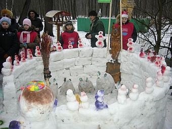 Construcția unei cetăți de zăpadă