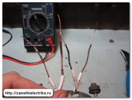 Diagrama conexiunii pentru motorul cd-25 monofazat, note electrice