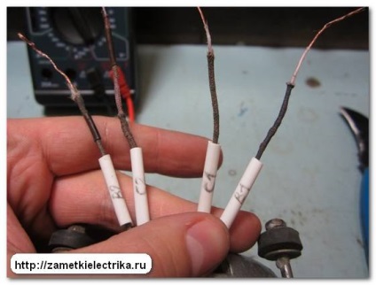 Diagrama conexiunii pentru motorul cd-25 monofazat, note electrice