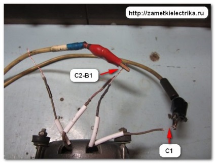 Diagrama conexiunii pentru motorul cd-25 monofazat, note electrice