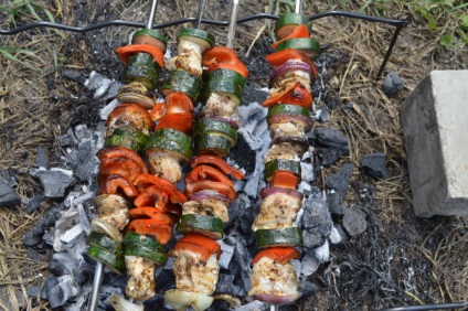 Meniu turcesc - jadzhik, shish kebab din carne de pui și vinete în turcă, sergey kalugin