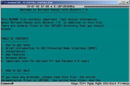 Instalarea de borland pascal 7