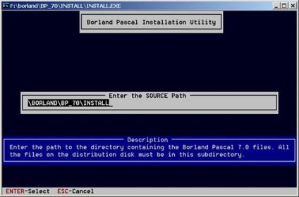 Instalarea de borland pascal 7