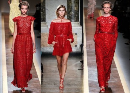 Femeie în rochie roșie